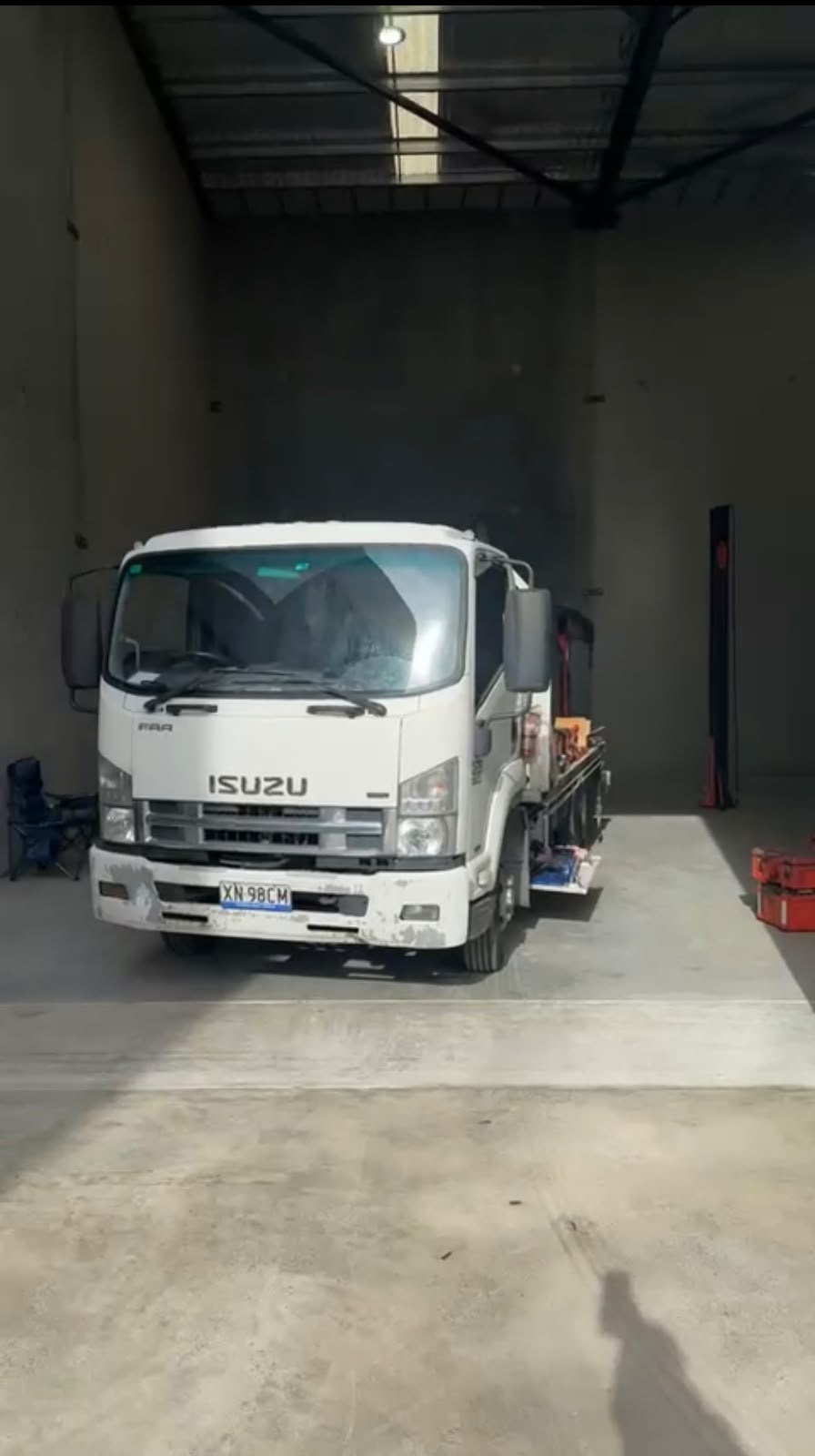 Isuzu truck in the Axie Autoworks workshop